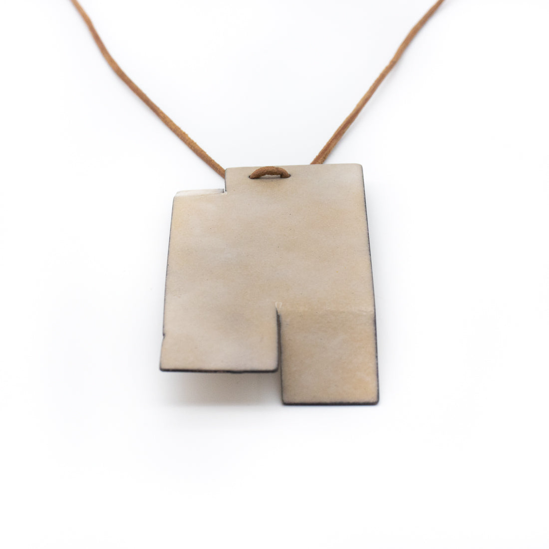 Earthen Enamel Neckpiece In Beige