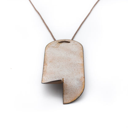 Round Earthen Enamel Neckpiece In Rust