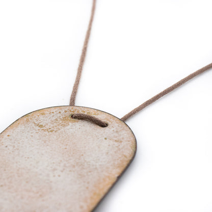 Round Earthen Enamel Neckpiece In Rust