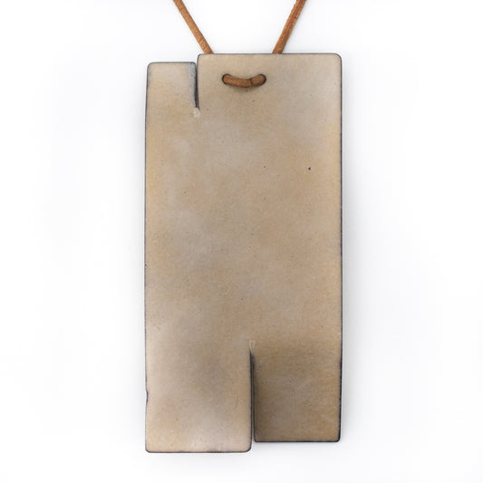 Earthen Enamel Neckpiece In Beige