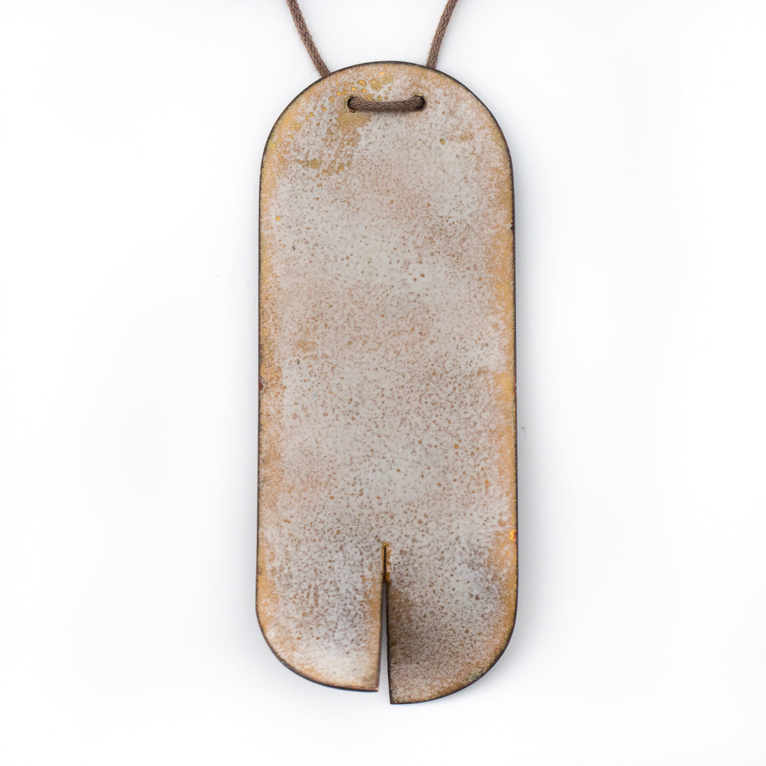 Round Earthen Enamel Neckpiece In Rust