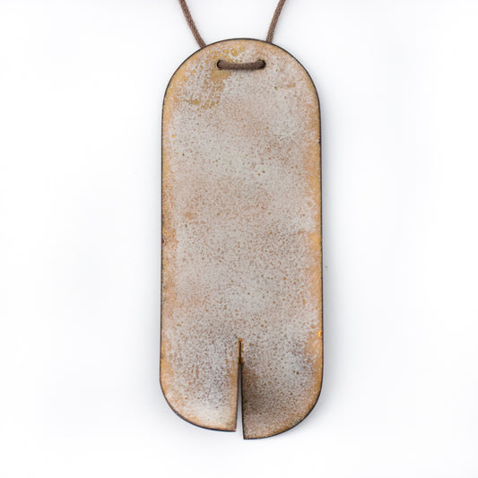 Round Earthen Enamel Neckpiece In Rust