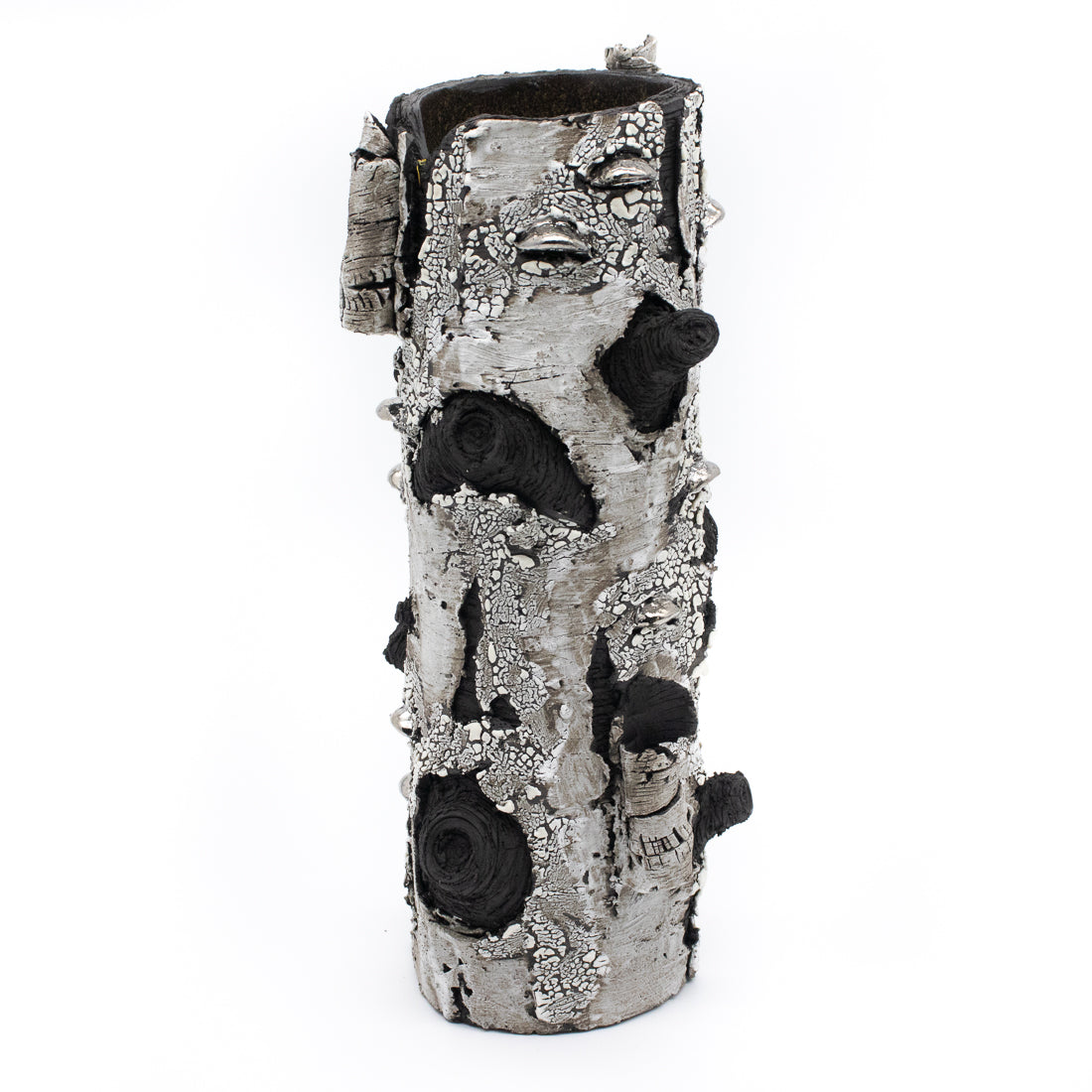 White Gold Whispers Ceramic Vase