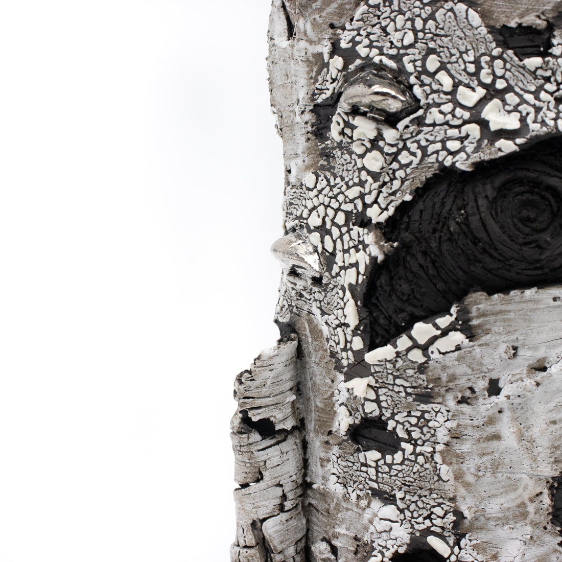 White Gold Whispers Ceramic Vase
