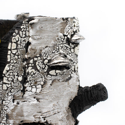 White Gold Whispers Ceramic Vase