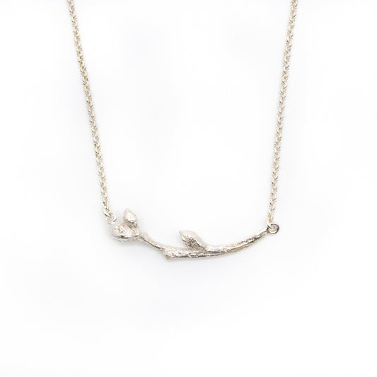 Garry Oak Bud Necklace silver