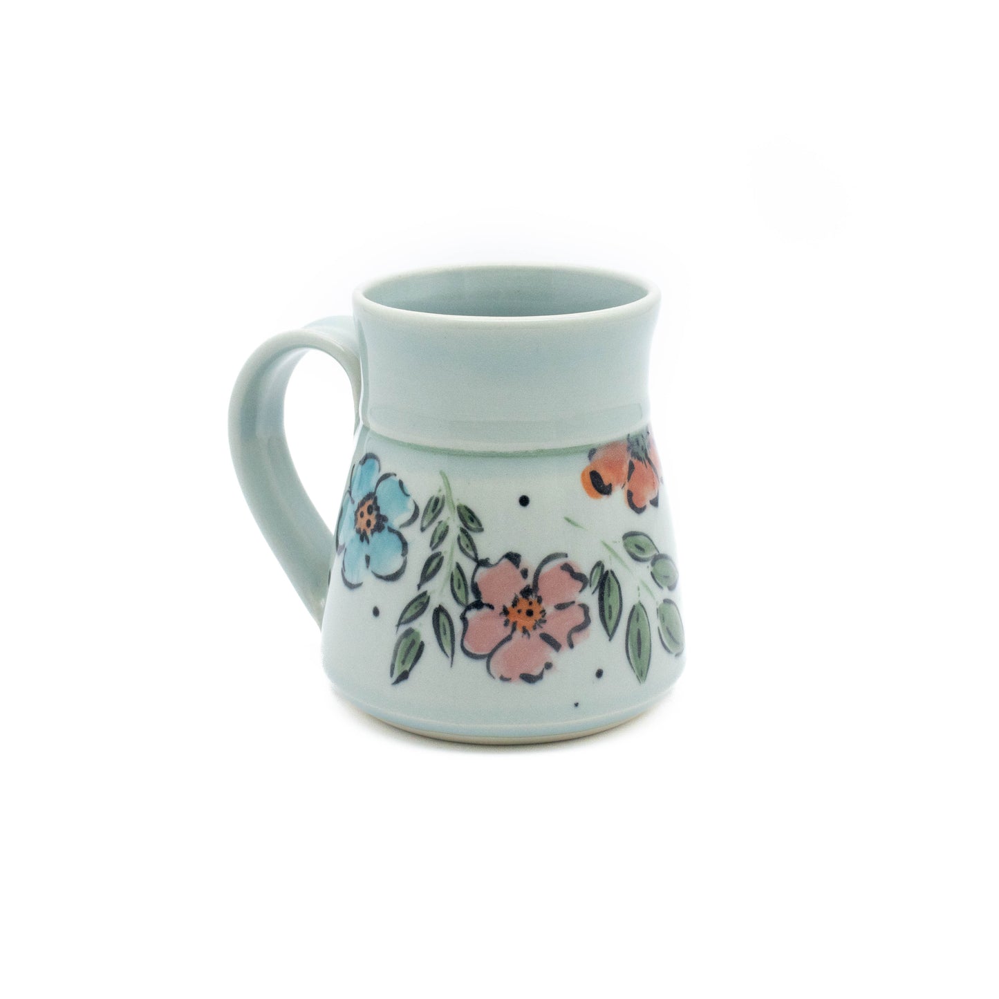 All Over Celadon Floral Mug