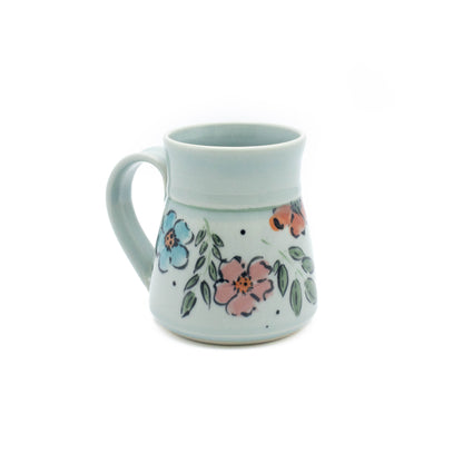 All Over Celadon Floral Mug
