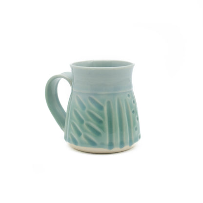 Carved Celadon Mug