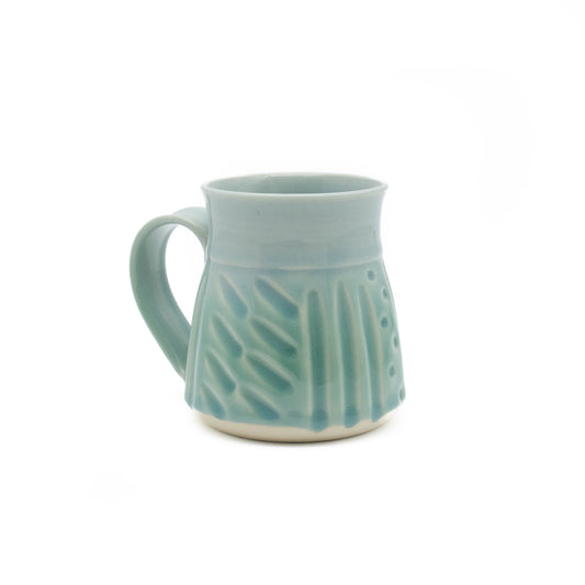 Carved Celadon Mug