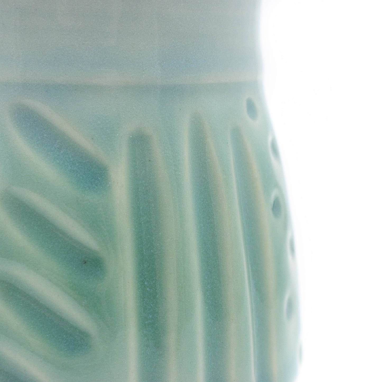 Carved Celadon Mug