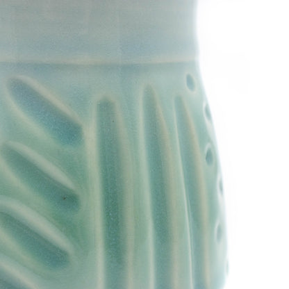 Carved Celadon Mug
