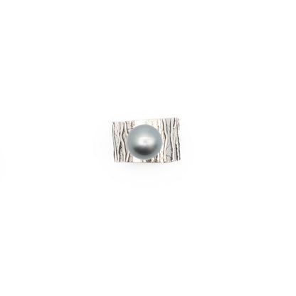 Textured Black Pearl Ring