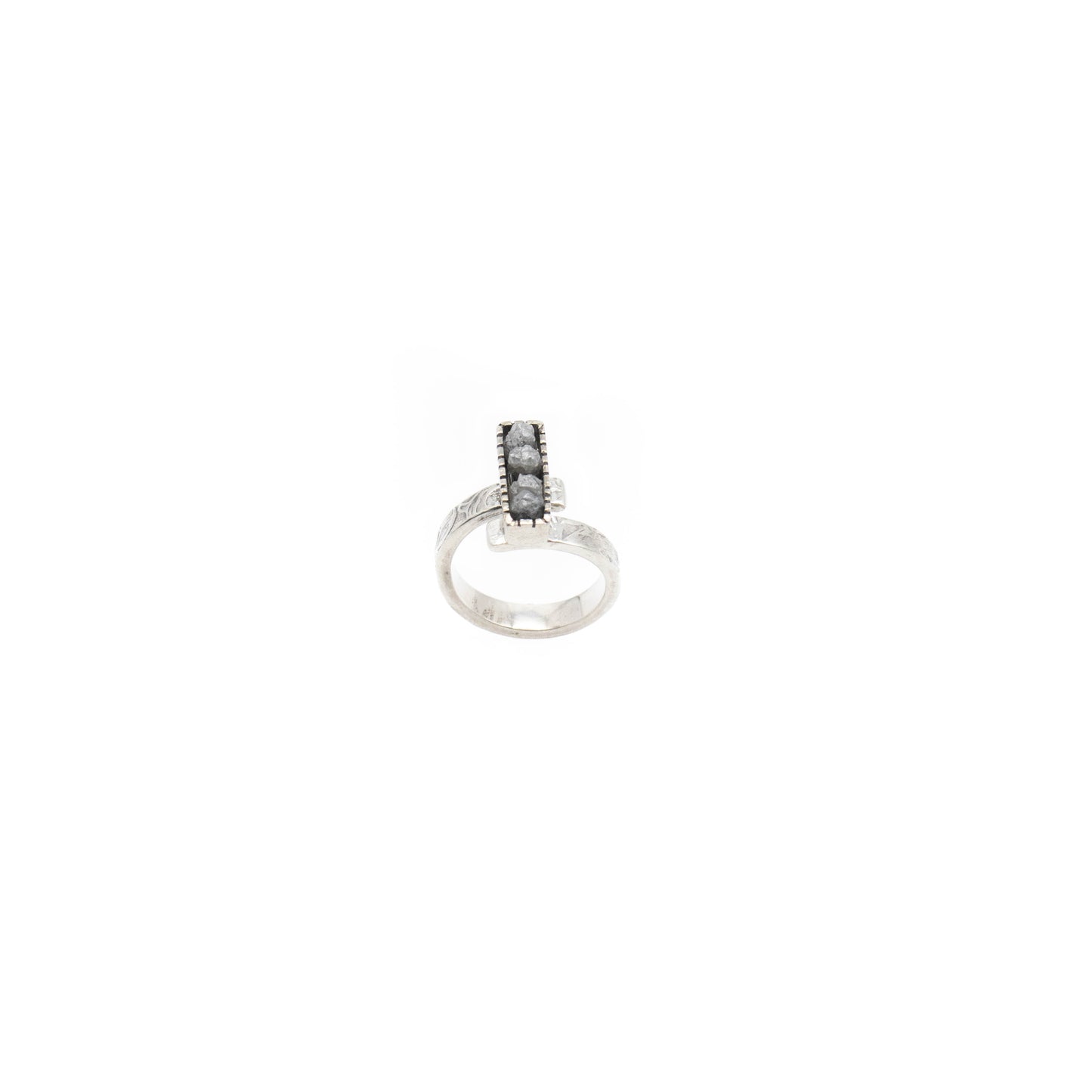 Grey Diamond Adjustable Ring