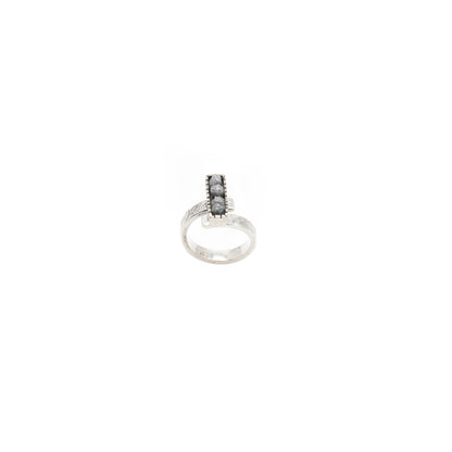 Grey Diamond Adjustable Ring