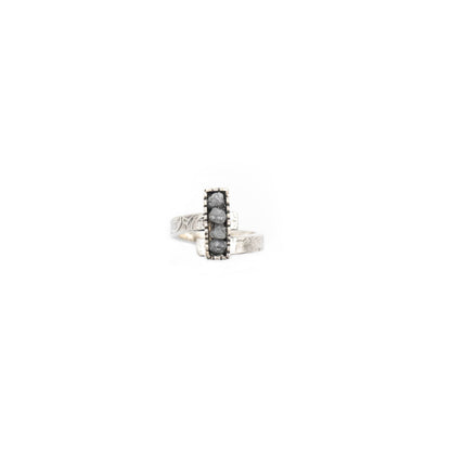 Grey Diamond Adjustable Ring