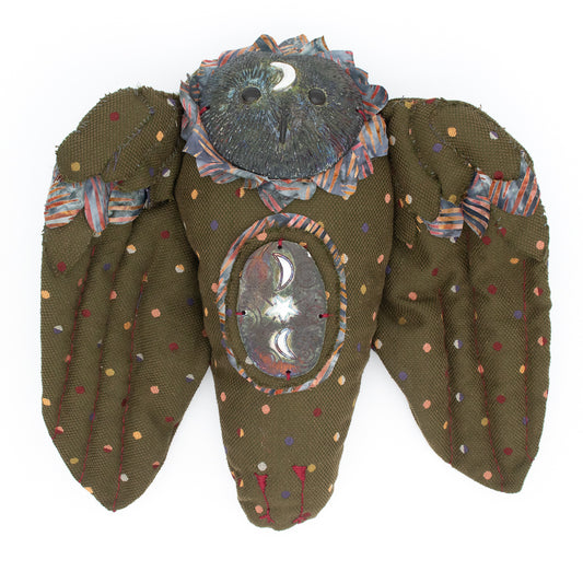 "Yume" Textile Owl with Dots