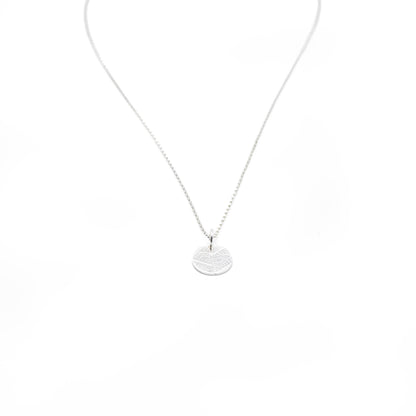 Leaf Print Disc Charm Necklace