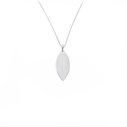 Leaf Print Disc Charm Necklace