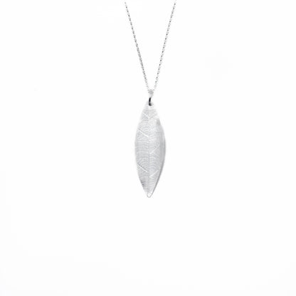 Leaf Print Disc Charm Necklace