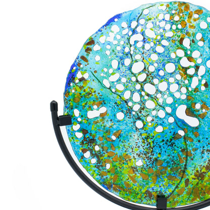 "Ocean Memory" Fused Glass Mandela