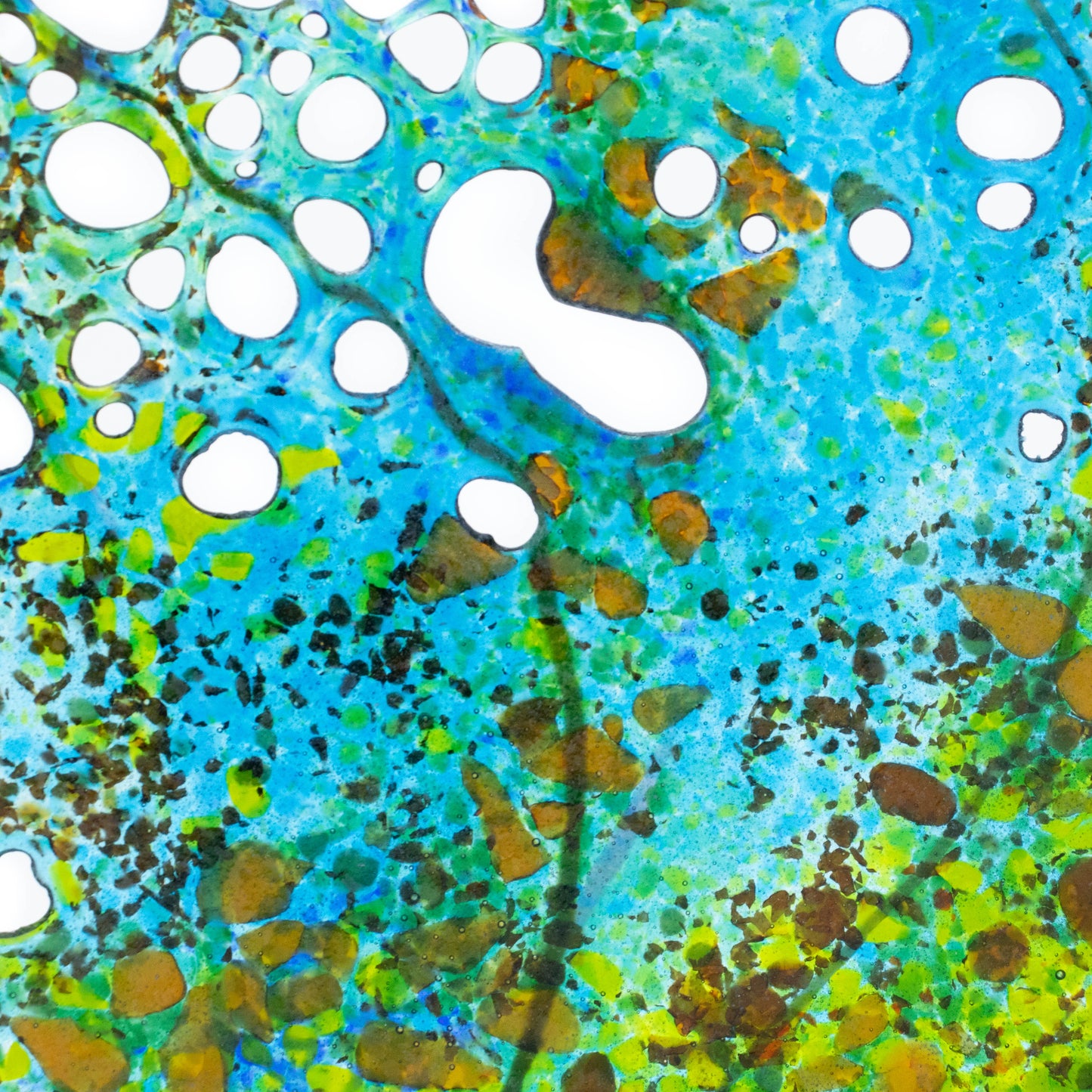 "Ocean Memory" Fused Glass Mandela