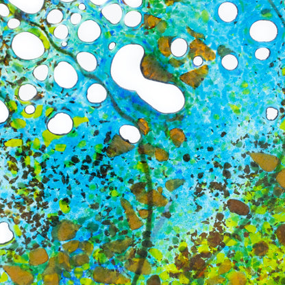 "Ocean Memory" Fused Glass Mandela