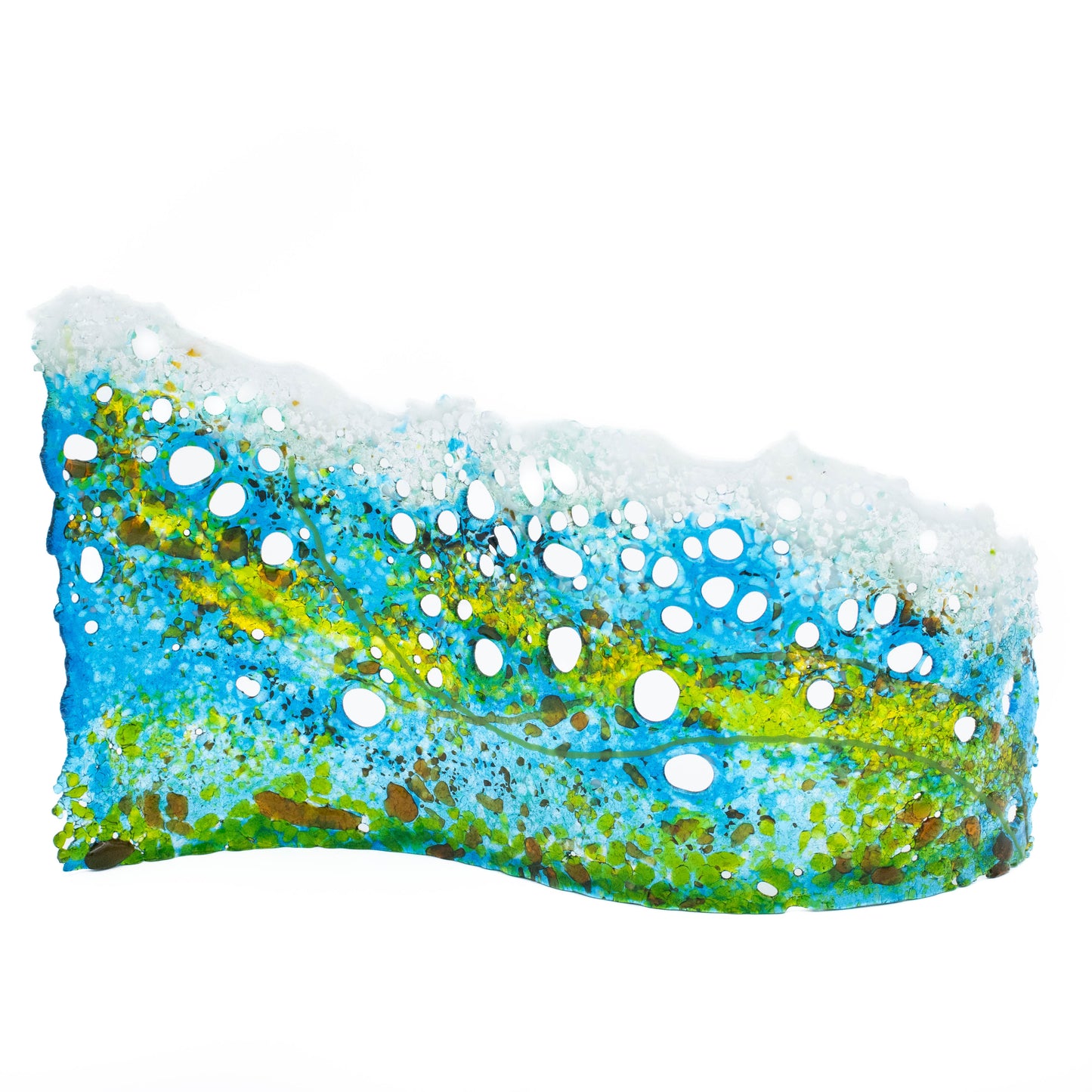 "Luminous" Fused Glass Wave