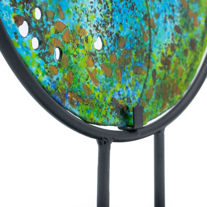 "Ocean Memory" Fused Glass Mandela