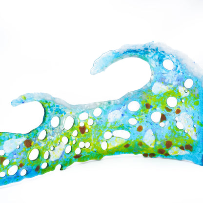 "Spilling Billows" Fused Glass Wave
