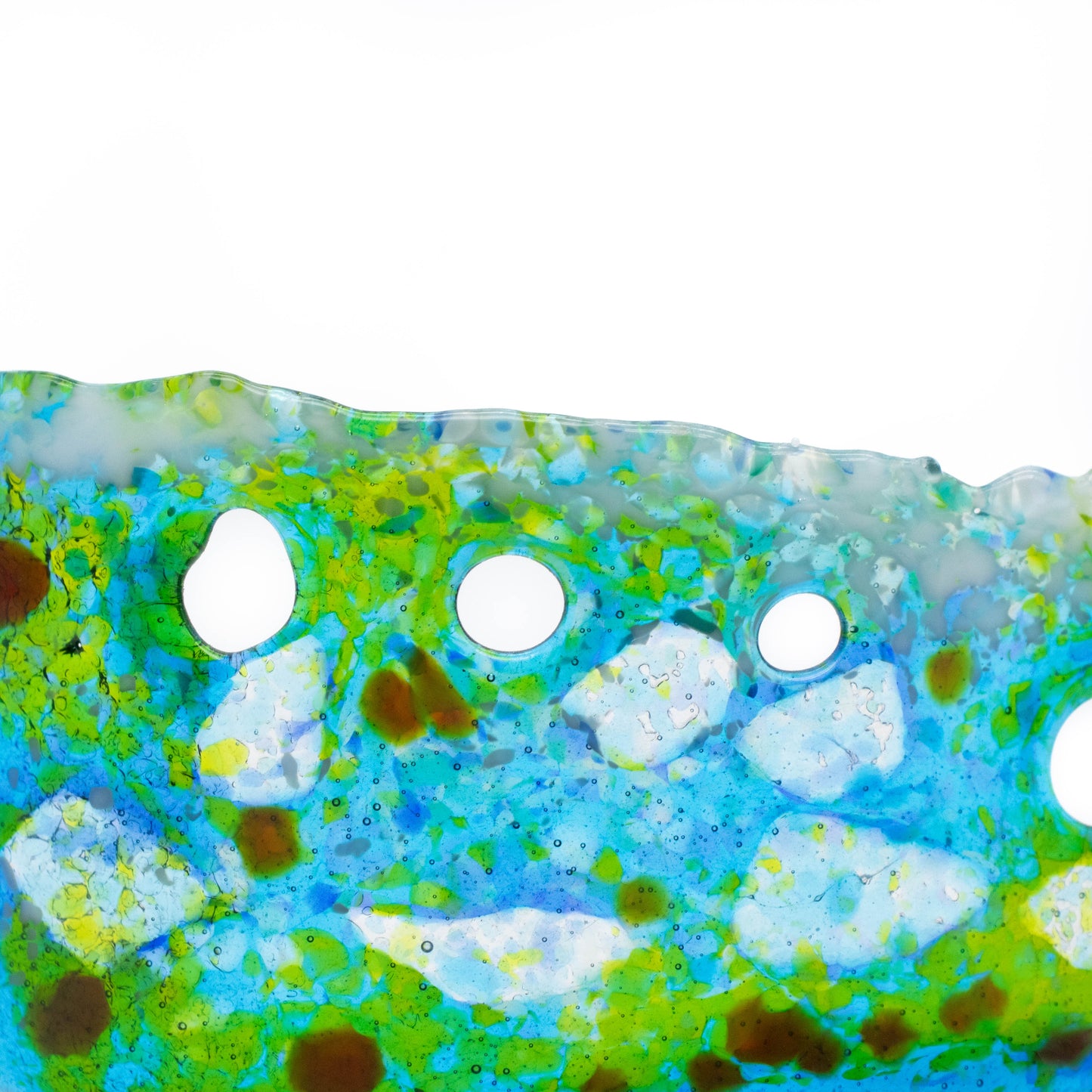 "Spilling Billows" Fused Glass Wave