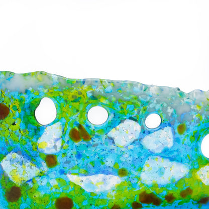 "Spilling Billows" Fused Glass Wave