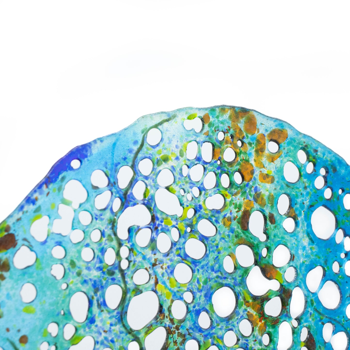 "Ocean Memory" Fused Glass Mandela