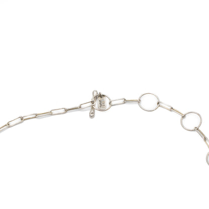 Malacolla & Silver Pendant with Paperclip Chain