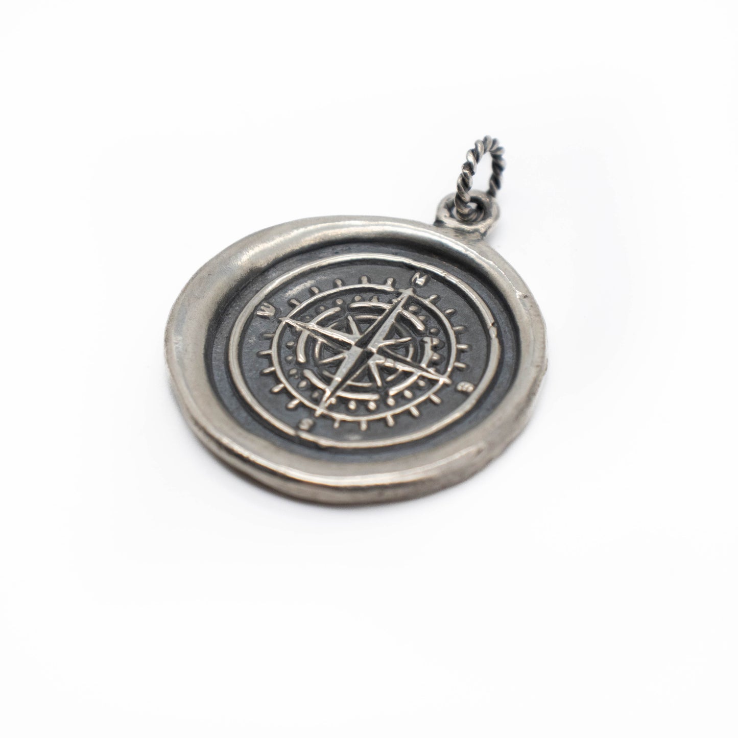 Large Compass Wax Seal Pendant