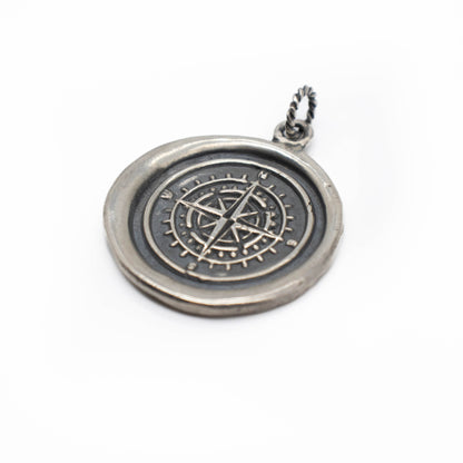 Large Compass Wax Seal Pendant