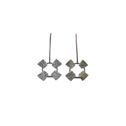 Circle Rectangle Drop Earrings