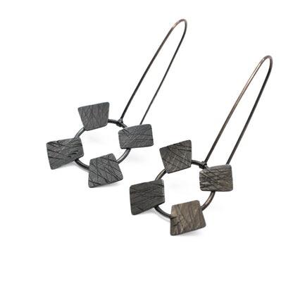 Circle Rectangle Drop Earrings