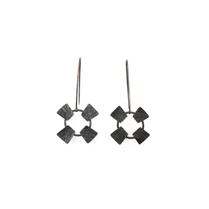 Circle Rectangle Drop Earrings