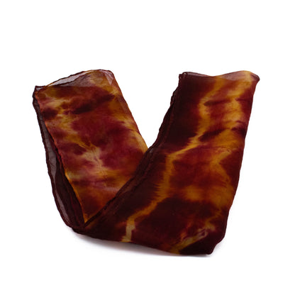 Marigolds And Sappanwood Silk Organza Scarves
