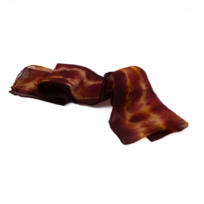 Marigolds And Sappanwood Silk Organza Scarves