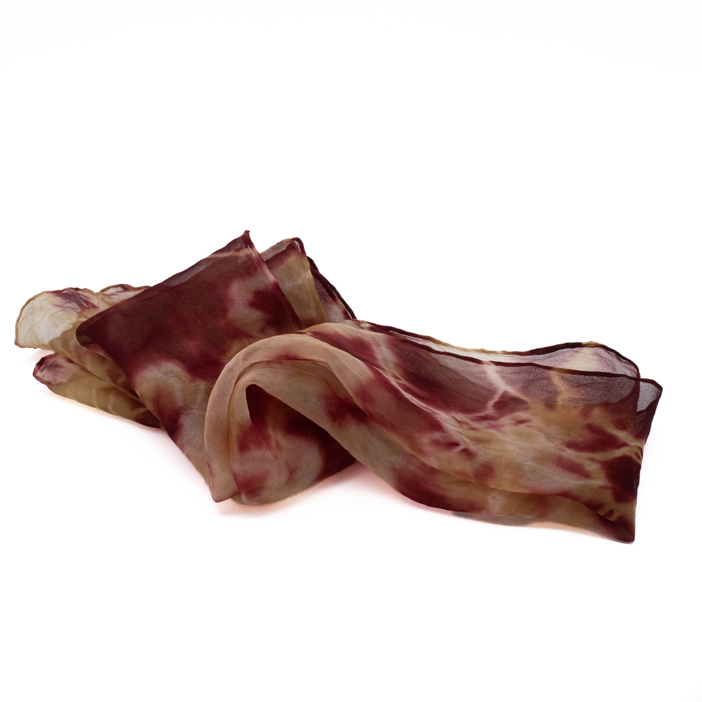 Japanese Maple And Sappanwood Silk Organza Scarves