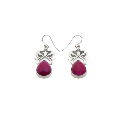 Pink Jade Stone Earrings