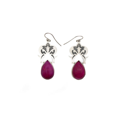Pink Jade Stone Earrings