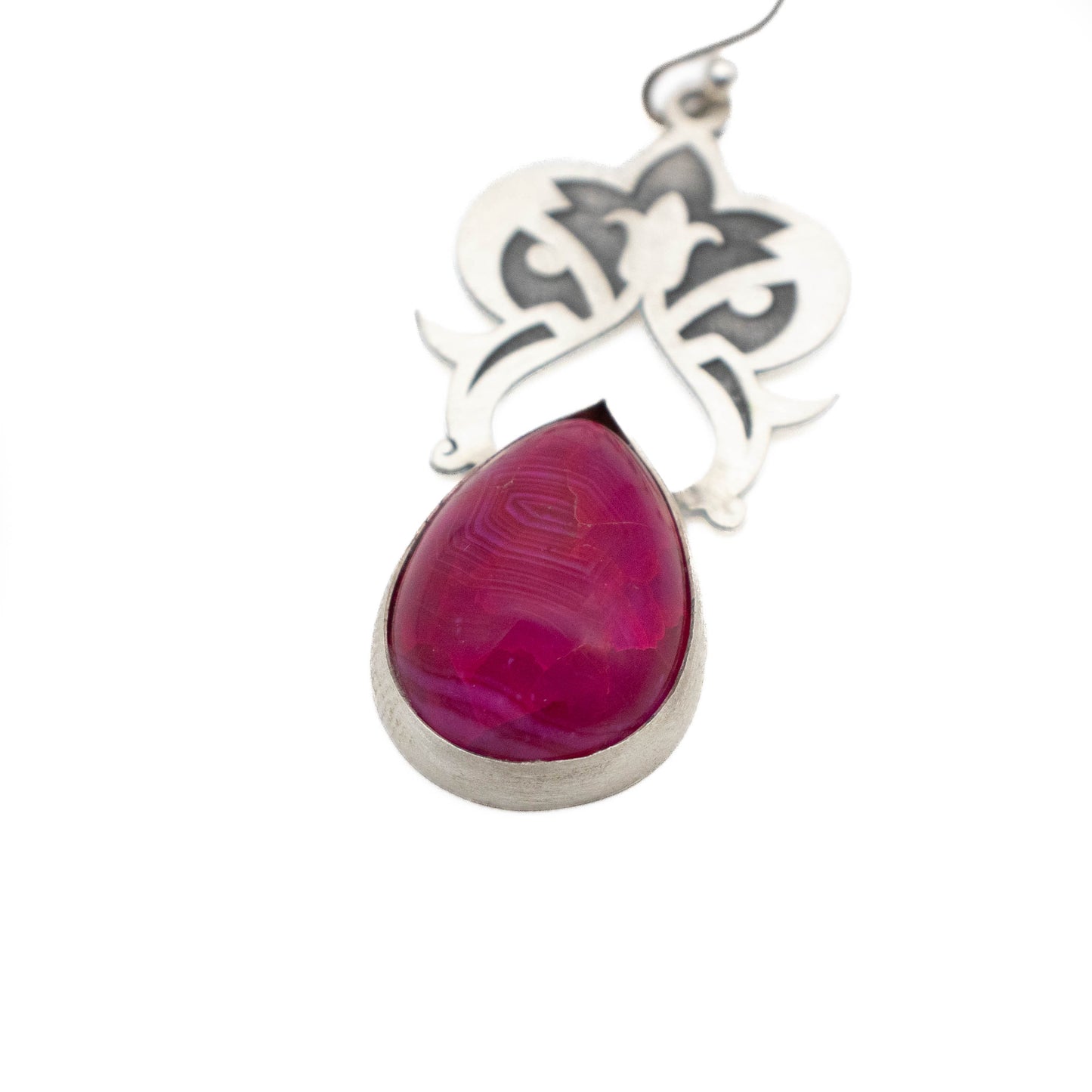 Pink Jade Stone Earrings