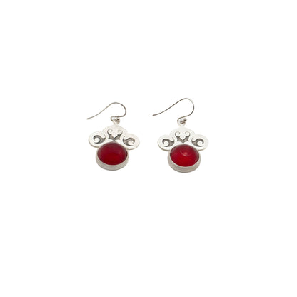 Red Spinel Stone Earrings