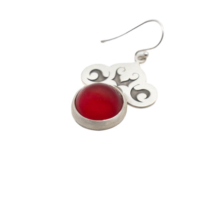Red Spinel Stone Earrings