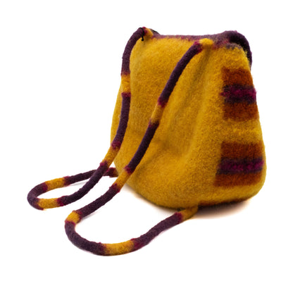 Yellow Felted Backpack by Deborah Dumka
