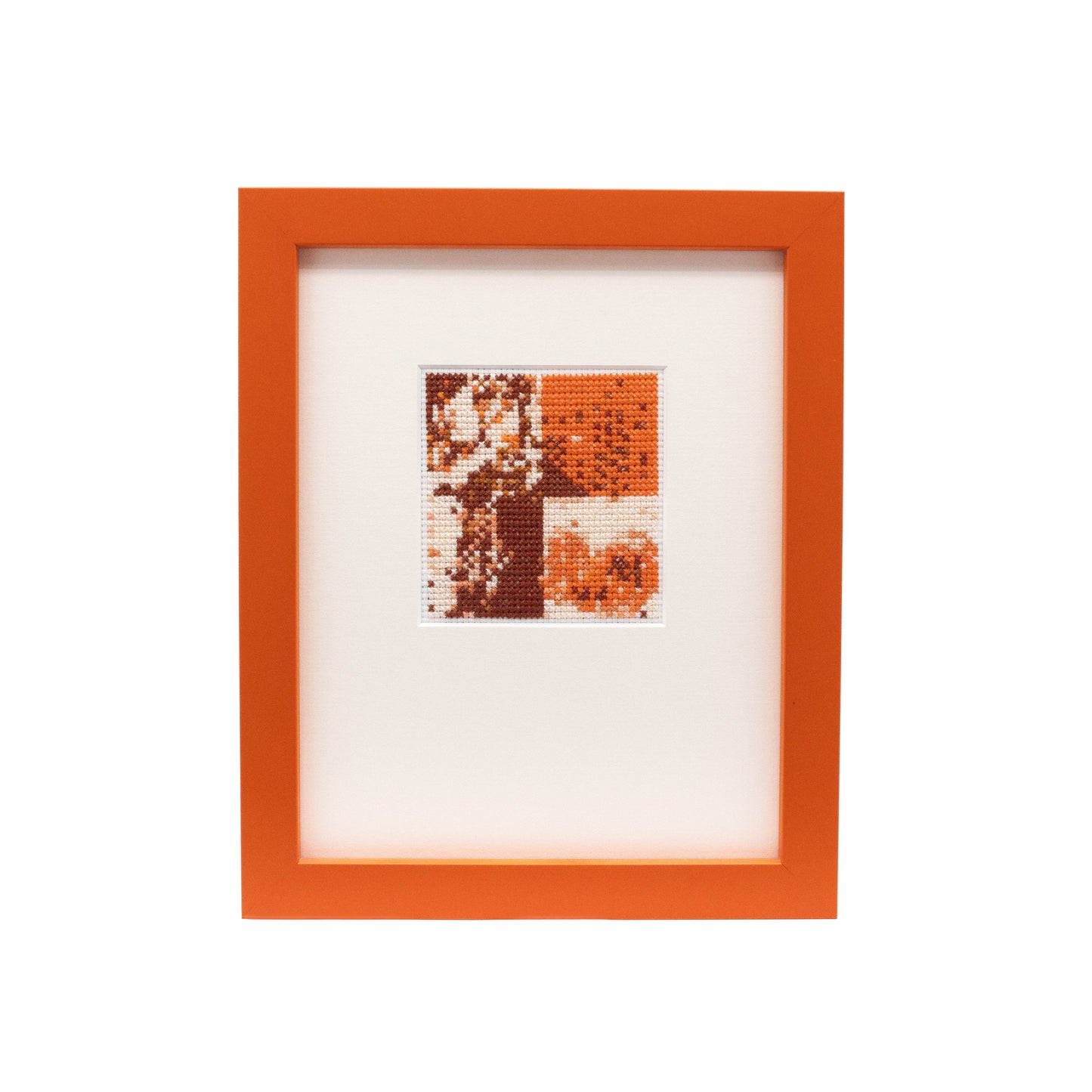 "Orange Monochrome" Framed Cross-Stitch