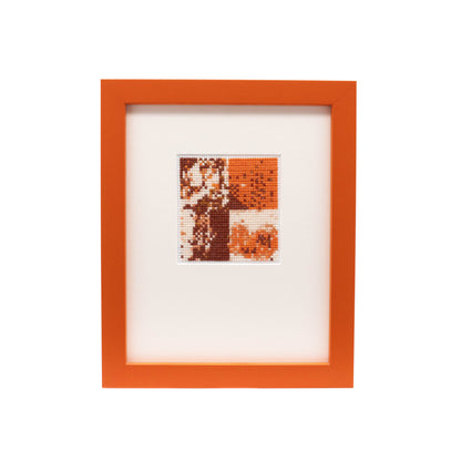 "Orange Monochrome" Framed Cross-Stitch